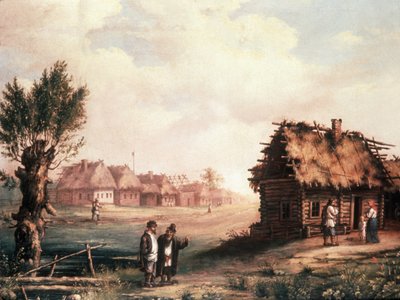 A Poor Village in Russia, 1850s by Unknown